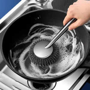 Durable Stainless Steel Cleaning Brush Heavy Oil Pot Easy to Clean Tool Stain resistant Steel Wire Ball Brush for Kitchen
