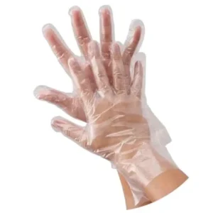 ECVV [100 Counts] Disposable Lightweight Plastic Gloves Cooking Food Prep Clear Food Service Safe Kitchen Handling Household