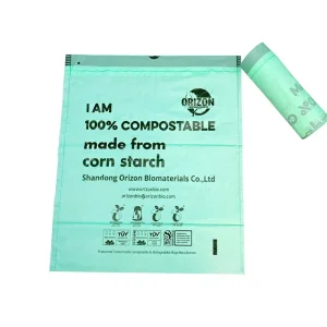 EN13432 Biodegradable Custom Color PLA PBAT Corn Starch Drawstring Compostable Trash Bags for Household Use