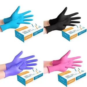 EN455 Food Grade 100-Box Black Vinyl Nitrile Powder-Free Disposable Gloves
