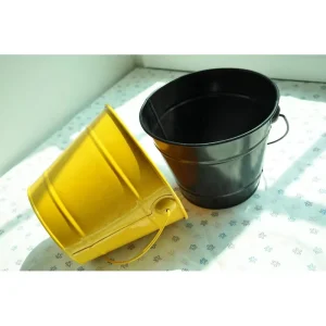 Easter Gift Bucket Small Colored Metal Bucket With Handle Colorful Galvanized Bucket Metal Pail