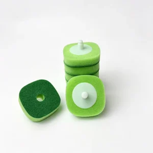 Easy Clip Replacement Toilet Brush Head Sponge Scouring Pad for Children
