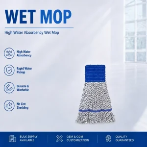 Easy Install Reusable Mixed Yarn Mop Replacement Head for Household & Industrial Hard Surface Cleaning