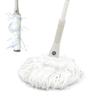 Easy-Squeeze Hands-Free Retractable Detachable Water-Absorbing Floor Mop