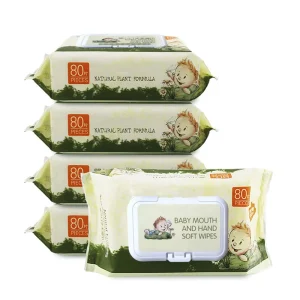 Eco Biodegradable Non Woven Eco friendly Organic Unscented Naturally Sensitive Skin 80PCS Extra Soft Plant Wipes