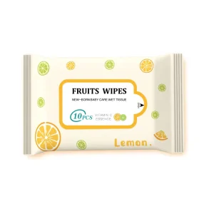 Eco Friendly 10 Sheets Pack of Portable Pocket Wet Tissue Wipes Customizable Logo Baby Cleansing Wipes