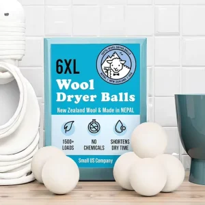 Eco Friendly 100% New Zealand Organic Wool Felt Dryer Balls 6 Pack Fabric Softener Pet Hair Remover Reusable Custom Logo