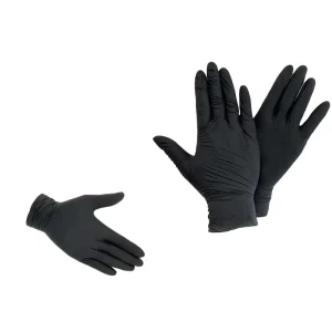 Eco-Friendly 100pcs/Box Black Powder-Free Nitrile Gloves Disposable Household Gloves Soft Light with Industrial Grade Waterproof