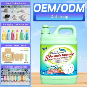 Eco-Friendly 2000ml Lemon Fragrance Kitchen Dishwashing Detergent Liquid