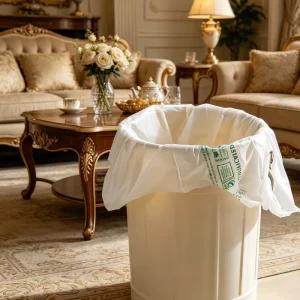 Eco Friendly 3 Gallon T Shirt Garbage Bags on Roll Biodegradable Corn Starch Material for Household and Municipal Composting