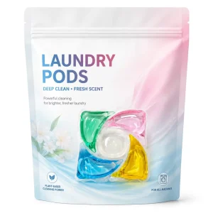 Eco-Friendly 5-Chamber Laundry Detergent Pods Phosphate-Free Biodegradable Concentrated