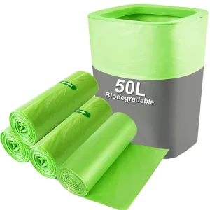 Eco Friendly 55 50 Gallon Drawstring Plastic Trash Bags Biodegradable and Compostable for Household Use