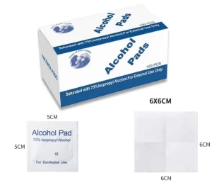 Eco-Friendly 75% Isopropyl Alcohol Cleaning Wipes 3x6cm Portable Skin and Surface Cleaning Wipes for Household Use