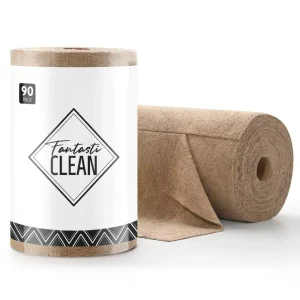 Eco Friendly 90 Pack Microfiber Cleaning Cloths 175GSM Tan Roll Towels Washable for Kitchen and Bathroom Use