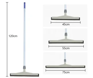 Eco-Friendly ABS Rubber Squeegee with Aluminum Handle Grey for Window and Floor Water Cleaning Scraper and Wiper