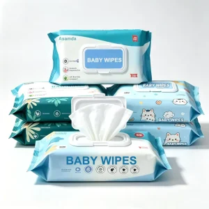 Eco-Friendly Alcohol-Free Moisturizing Disposable Baby Wet Wipes, 80-Pack, Nonwoven Cleansing Wipes