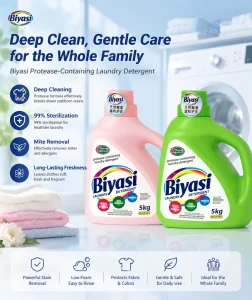 Eco Friendly Antibacterial Laundry Detergent for Protective Clothing Natural Enzyme Formula