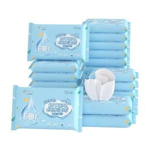 Eco Friendly Baby Wipes Non Woven Unscented Hypoallergenic Dry Wet Combo Natural Cleansing Tissue 10 Piece Pack for Sensitive