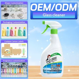 Eco-Friendly Bath and Kitchen Glass Cleaner Liquid, Stain-Removing, Rose Fragrance