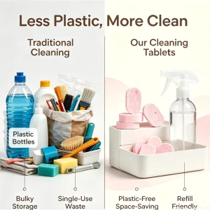 Eco Friendly Bathroom Cleaner Tablets Multi Functional Effervescent Cleaning Tablets for Household Bathroom and Toilet Use