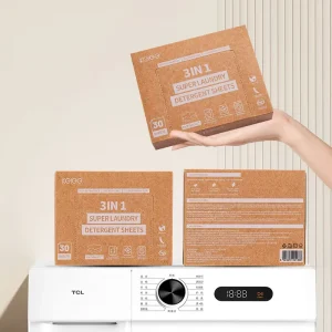 Eco-Friendly Biodegradable Laundry Detergent Sheets for Clothes, No-Plastic Jug
