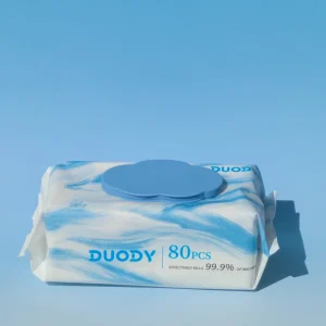 Eco Friendly Blue and White Baby Pure Water Cleansing Wet Wipes Soft and Comfortable Large Package Home Use