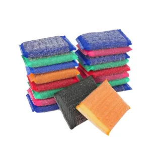 Eco-Friendly Cellulose Sponge with Steel Wool Scouring Pad, Heavy-Duty Non-Scratch Kitchen Scrubber