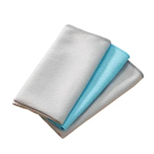 Eco Friendly Classic Microfiber Cleaning Cloth Square Shape High Water Absorption Glass Towel for Household Daily Kitchen Use