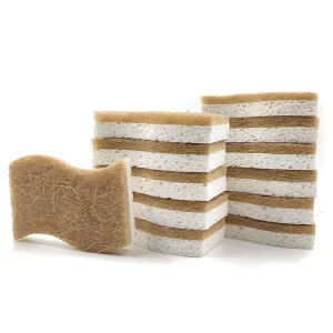 Eco Friendly Coconut Fiber Scouring Pad Composite Wood Pulp Sponge Wipe Kitchen Absorbent Pot Scrubber 11.5x7x2cm