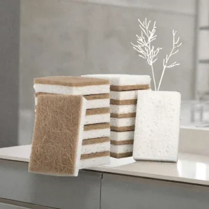 Eco-Friendly Coconut Fiber Wood Cellulose Dish Cleaning Scrubber Sponge Non-Scratch Kitchen Scouring Pad 3cm