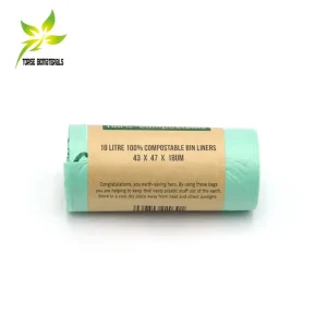 Eco-Friendly Custom Logo Design Home Compost 10L Biodegradable Compostable PLA Cornstarch Garbage Bags