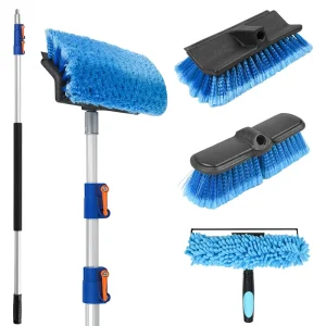 Eco Friendly Dirt Resistant Household Telescopic Window Cleaning Car Washing Set Aluminum Microfiber Cleaning Brush