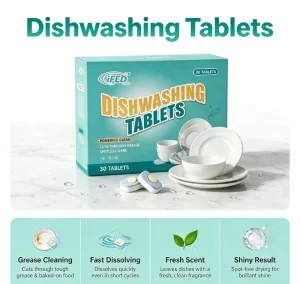 Eco Friendly Dishwasher Cleaning Tablets Powerful Grease Stain Remover for Kitchen