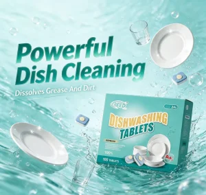 Eco Friendly Dishwashing Tablets Powerful Degreasing Stain Remover Detergent for Dishwasher Machine