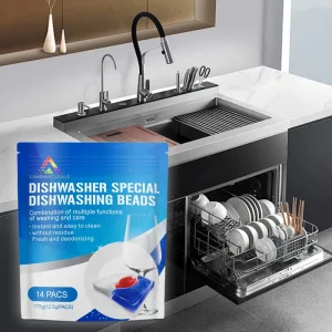 Eco Friendly Disposable Dishwasher Detergent Special Beads & Gel Dishwashing Formula with Lemon Fragrance