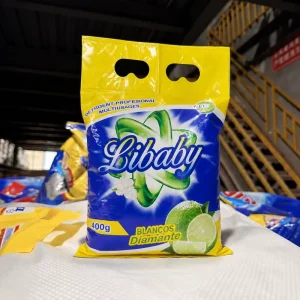 Eco Friendly Disposable Household Laundry Detergent Powder 400g Lemon Fragrance Fabric Brightening Daily Clothes