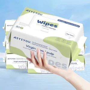 Eco Friendly Disposable Non Woven Flushable Wet Toilet Paper Household Cleansing Wipes 18x14cm