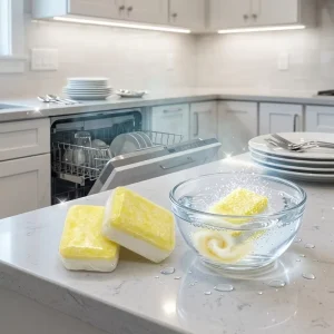 Eco Friendly Disposable Solid Dishwashing Cleaning Tablets for Refreshing Dishwasher Interiors Tableware Breaking Oil Residue