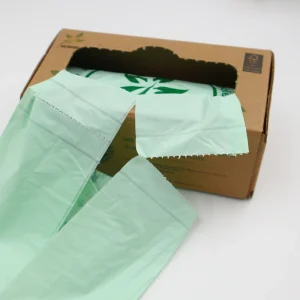 Eco Friendly Durable Biodegradable Compostable Multi-Size Trash Bag Side Gusset PBAT PLA Material Customizable Garbage Bin Liner
