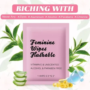 Eco-Friendly Feminine Wet Wipes with Non-Woven Material PH-Balanced Formula to Control Odor