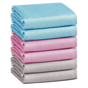 Eco Friendly Fish Scale Microfiber Cleaning Cloth Streak Free Lint Free Window Glass Polishing Towel Kitchen Home Reusable Wipes
