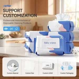 Eco Friendly Flushable Extra Soft Non woven Disposable Baby Wet Wipes for Sensitive Skin Care