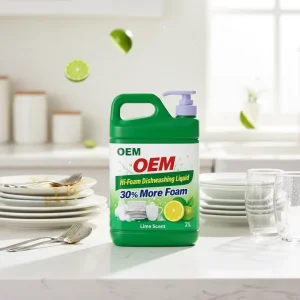 Eco Friendly Foaming Liquid Dish Detergent Lemon Fragrance Degreasing for Dinnerware and Kitchen Use