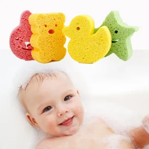 Eco-Friendly Green Baby Bath Sponge Soft Foam Scrubber with Emery 8pcs/Bag
