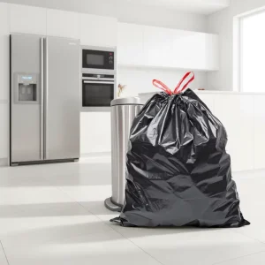 Eco-Friendly Heat Seal Custom Logo Home HDPE Drawstring Trash Garbage Bag for Household Packaging Waste