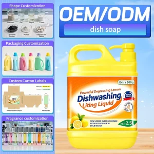 Eco Friendly High Concentration Dishwashing Liquid Detergent Lemon Scent Kitchen Cleaner Removes Stains