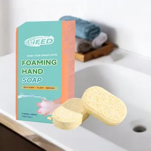 Eco Friendly Hotel and Home Use Compact Water Saving Deep Clean Foaming Hand washing Soap Tablet