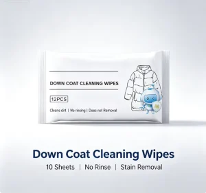 Eco-Friendly Jacket and Puffer Coat Cleaning Wet Wipes, No-Rinse, Fabric-Safe, Portable