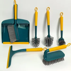 Eco Friendly Kitchen Cleaning Brush Kit PP Material Squeegee Dish Bottle Window Cleaning Safe Baby Use