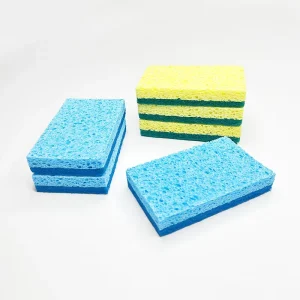 Eco-Friendly Kitchen Cleaning Sponge Cloth with Scouring Pad